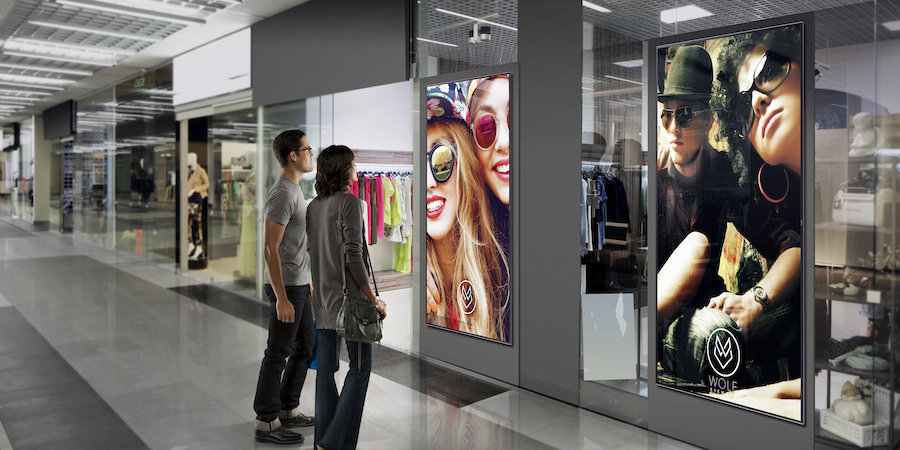 digital storefront screen