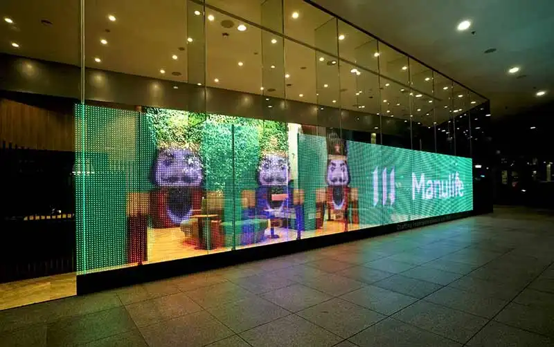 transparent advertising screens