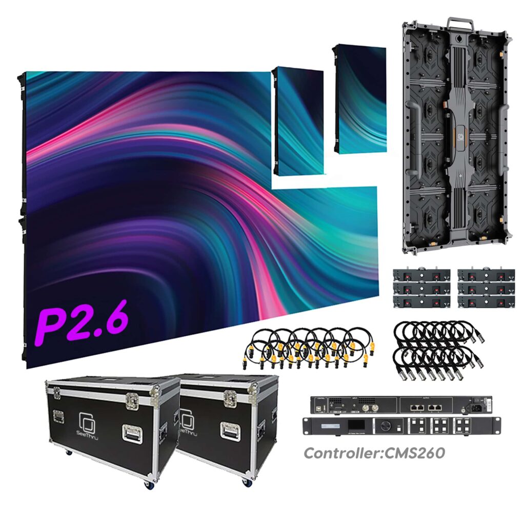 Outdoor 10FT x 7FT LED Video Wall P2.6  - Novastar, Kinglight, Hanging Bars
