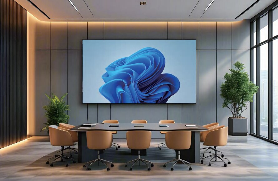 Eclipse COB LED video wall installed in a modern conference room