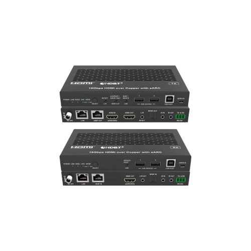 HDBaseT 3.0 transmitter and receiver pair with USB, eARC and gigabit Ethernet pass-through